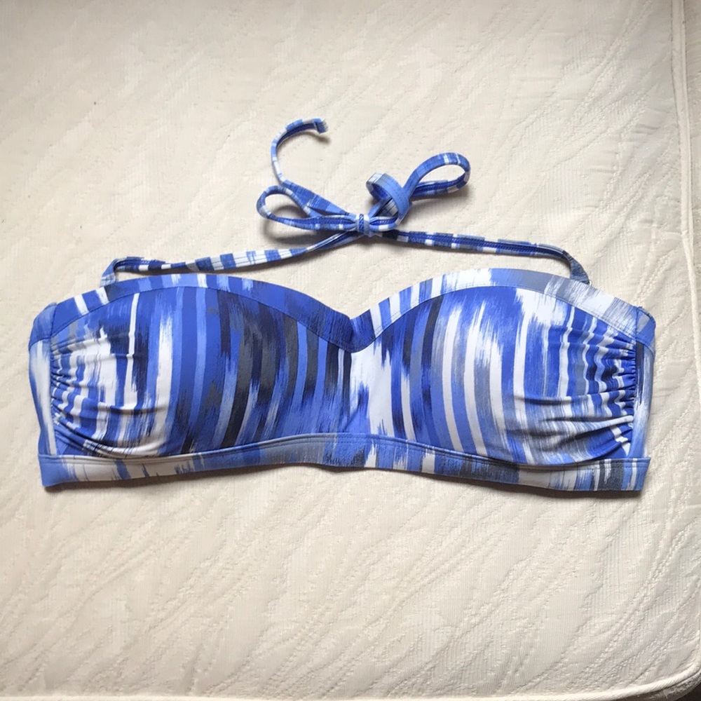 Patterned bikini top blue/dark blue/white/gray